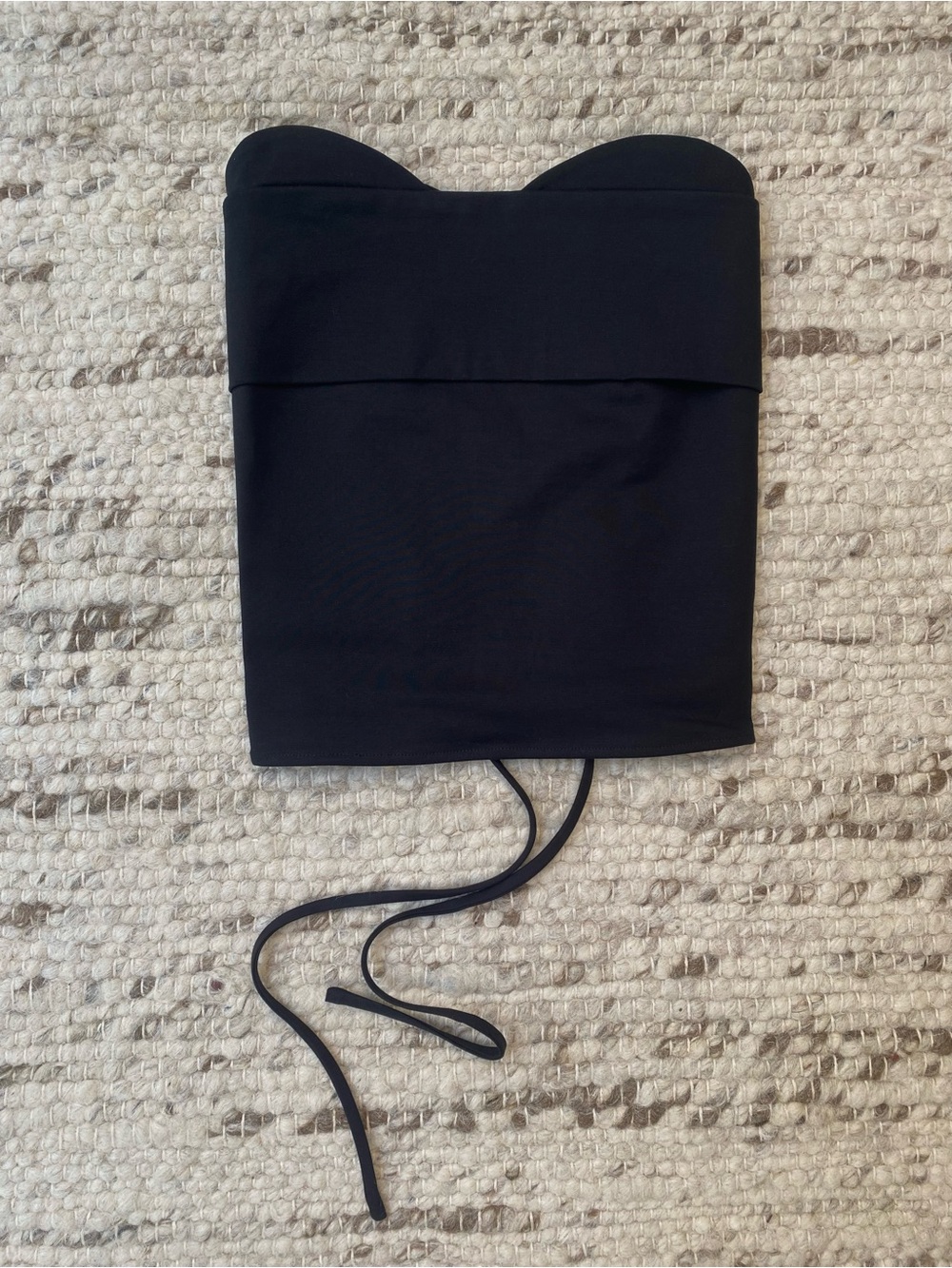 Toit Volant Black Lace Up Back Bandeau Crop Top, Size S NWT - Picture 4 of 8
